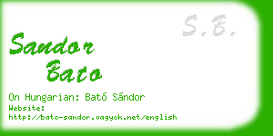sandor bato business card