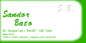 sandor bato business card